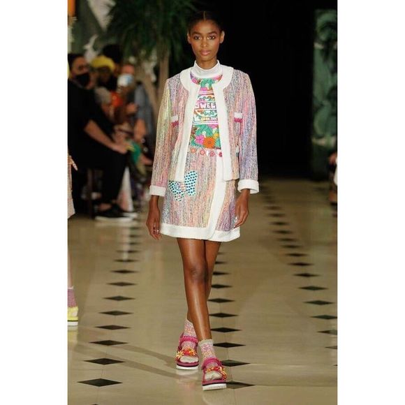 New Anna Sui Kaleidoscope Terry Tweed Jacket size 8 - Picture 1 of 10